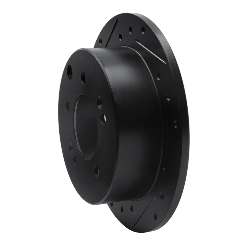 Kia Forte Brake Rotor (1) - Rear Left - R1 Concepts - Drilled & Slotted - Black - `10-`13